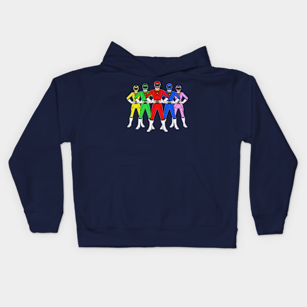 Motor Rangers Kids Hoodie by nickbeta